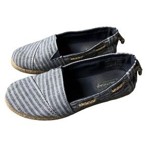 Nautica Rudder Blue Striped Canvas Slip-On Espadrille Flats Women's Size 6 Shoes